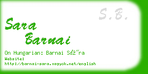 sara barnai business card